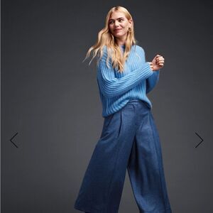 Paul Stewart Knit Ribbed Alpaca Oversized Sweater Blue Size 4